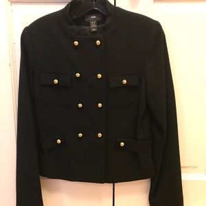 Cropped navy military-style jacket size 6